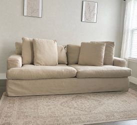 Oversized Cream Sofa, Clean & Comfy