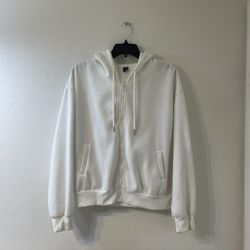White Zip Up Hoodie
