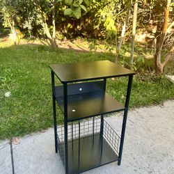 Wood Side End Table Nightstand Bookshelves   Size Length 16", Width 12", Height 26"  New condition assembled 