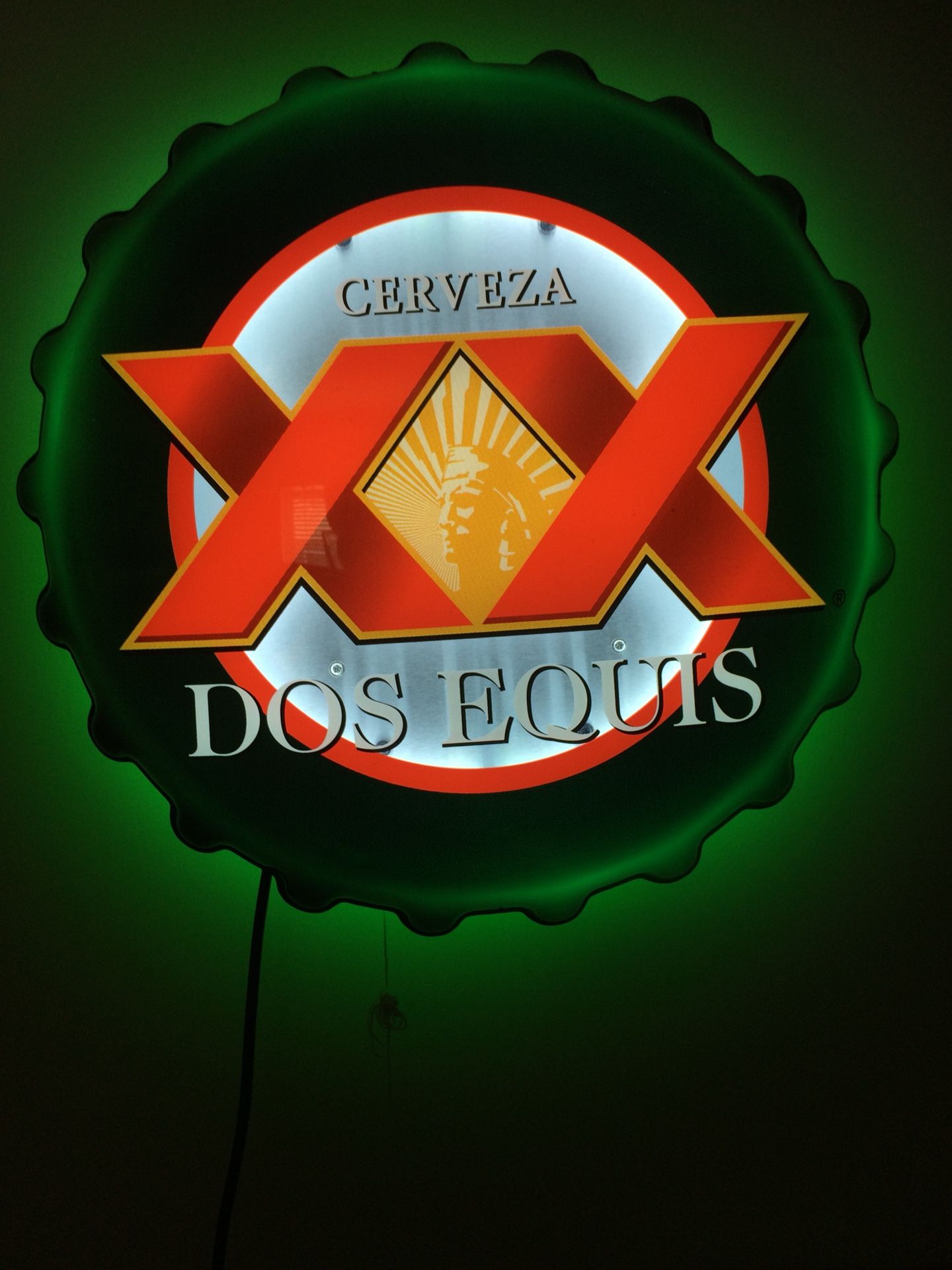 Dos Equis Neon Bottle Cap Wall Lamp