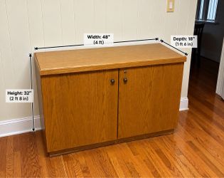 Wood Storage Cabinet with Adjustable Shelving