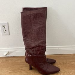 Princess Polly Burgundy Boots 