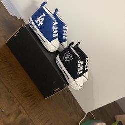 Baby Dodger And Raiders Shoes
