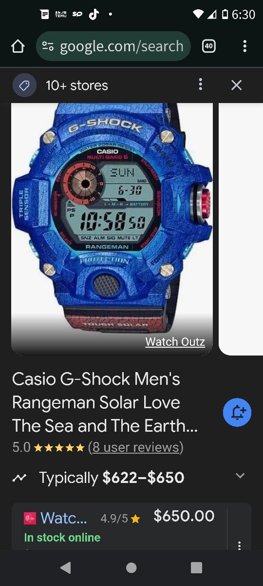 G Shock Rangeman Love The Sea And The Earth