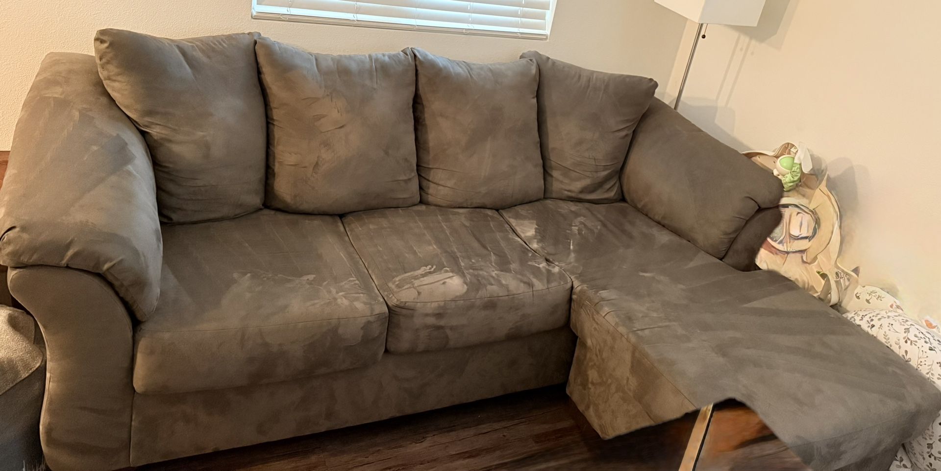 Sofa + 4x Bar Stools + 2x End Tables $350