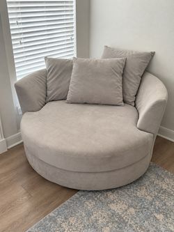 Z Gallerie 9645 Cuddler Swivel Chair – Bella Gray
