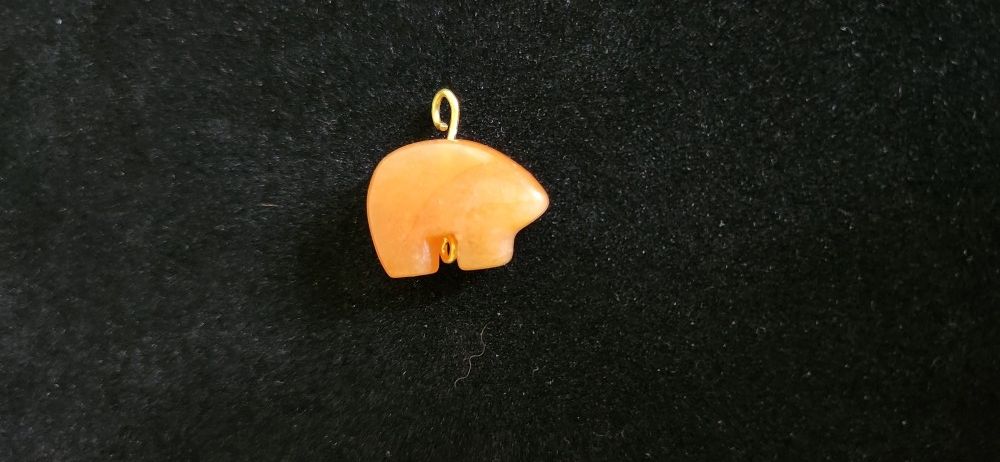 Sunset Quartz Bear Charm Pendant