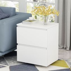 White 2 Drawer Night Stand