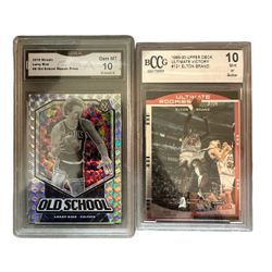 Larry Bird Mosaic Old School Prizm GMA Gem MT 10/ Elton Brand Ultimate BCCG 10