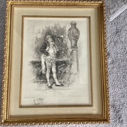 Mariano Fortuny (1(contact info removed)) Vintage Print “The Connoisseur “ Gold Ornate Frame