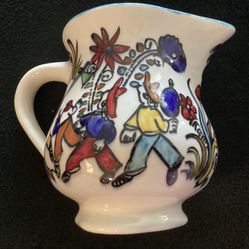 Mexican Hand painted Creamer Signed 