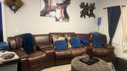 Brown Leather sectional