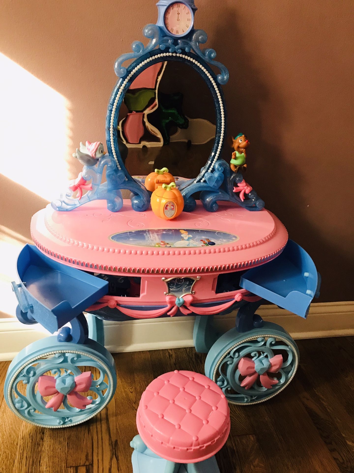 disney princess cinderella dressing table My daughters Cinderella vanity. One of her Christmas presents will be vanity accessories #toddlertoys #disneytiktok #girlythings #girltoys #girlmoms #childhood #pretendplay