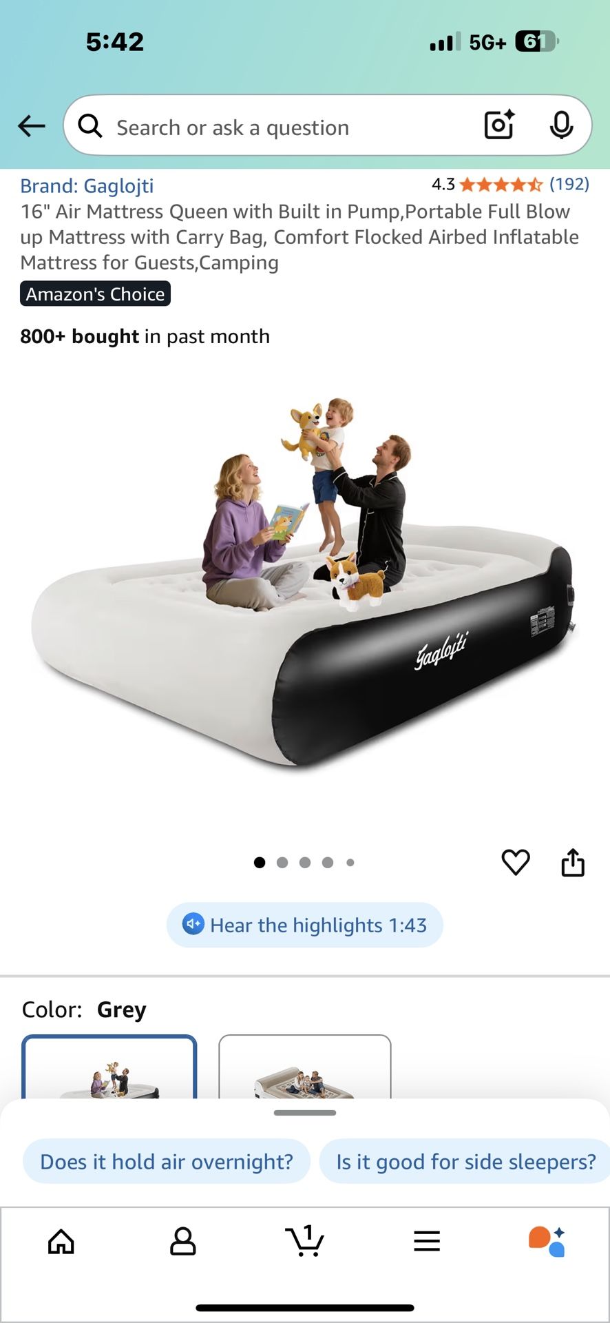 Air Mattress Size Queen $50