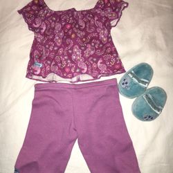 American Girl Doll Purple Peacock Pajama Set