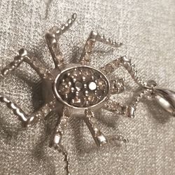 Silver spider necklace charm