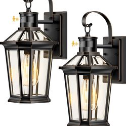 Open VIANIS Motion Sensor Outdoor Wall Lights, Dusk to Dawn Exterior Light Fixture Wall Mount for House Front Porch Light