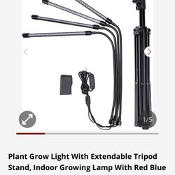 Plant Grow Light With Extendable Tripod Stand Indoor Growing Lamp