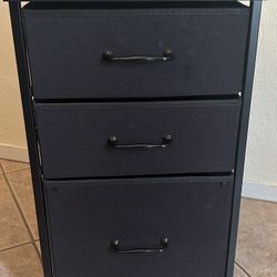 Black 3 Drawer Side-table / Nightstand / End table / File Cabinet-Drawer 