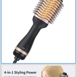 Hair Dryer Brush Blow Dryer Brush in One, 4-in-1 Ionic Hair Dryer Brush and Styler Volumizer with 3.2" Oval Barrel, 33000RPM High-Speed Motor, Hot Air