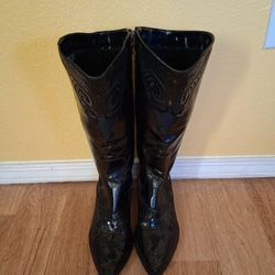 Midnight Velvet Sequin Boots,Brand New.