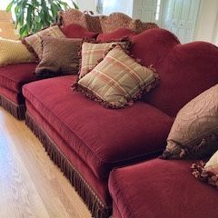 Red Velvet Couch Victorian $1600.