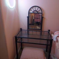 Vintage Black Makeup Vanity