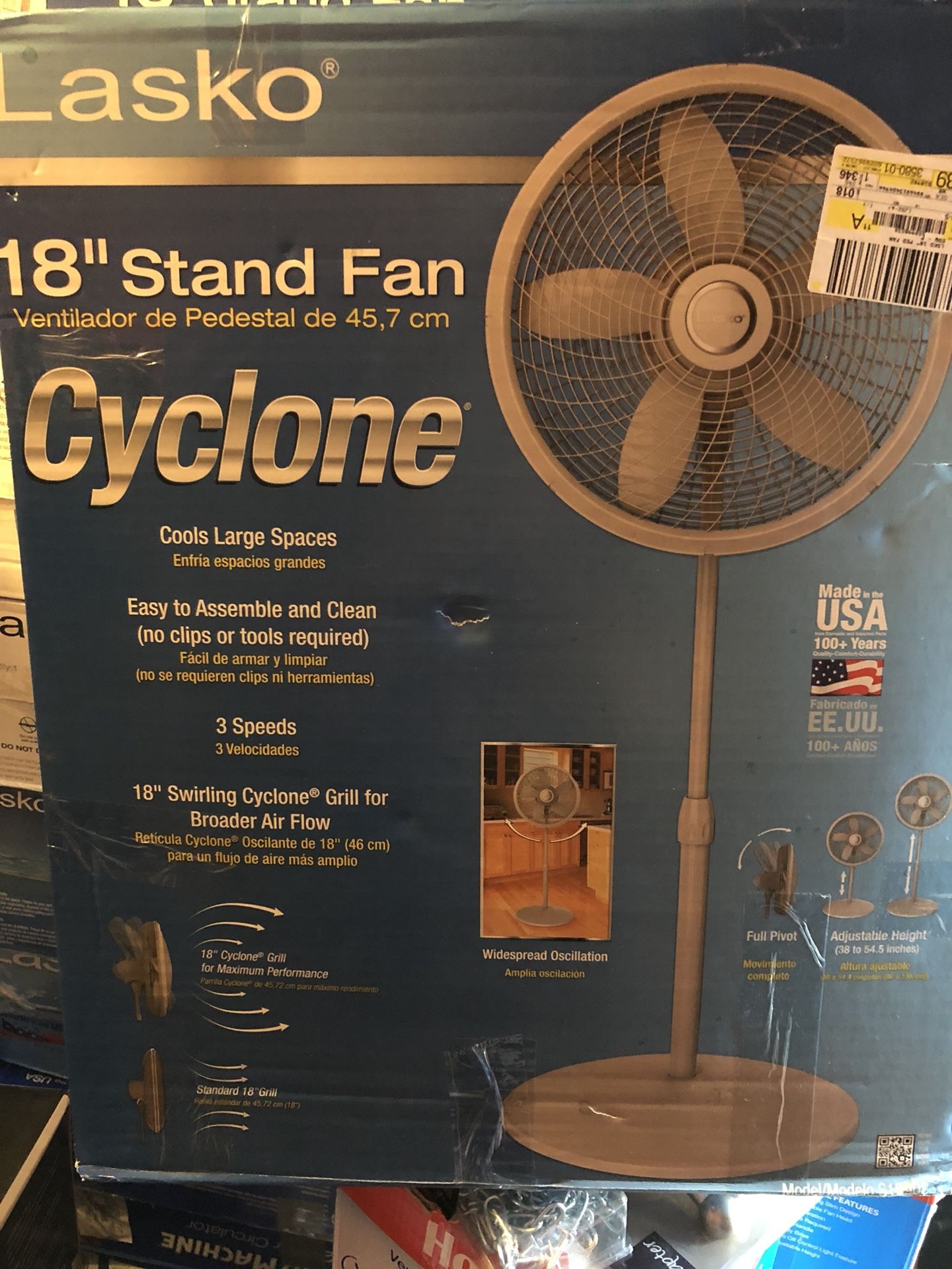 Lasko 18” Cyclone Stand Fan