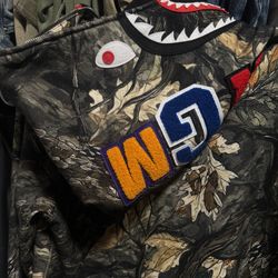 Bape Tree Edge Camo Shark Full Zip Hoodie 