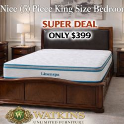 🔥 NICE (5) PIECE KING SIZE BEDROOM SET – SUPER DEAL 🔥