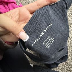 American Eagle, No Sleeve Crop Shirt, Black, Extra Small 