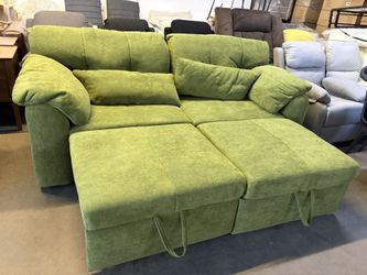 88” Large Pull Out Sofa Bed, Convertible Sleeper Sofa Couch With Pullout Bed, 2 In 1 Sofa Bed Couch ,For Living Room Office,Green
