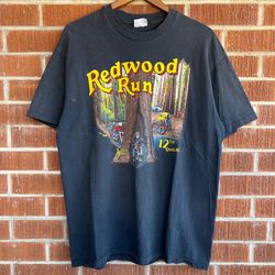 Vintage 1989 Redwood Run Harley Davidson Northern California T-shirt XL