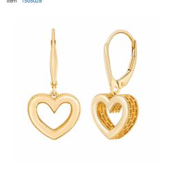 14k Gold Heart Earrings 