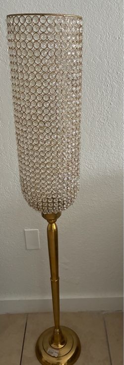 Tall Crystal Candle Holder