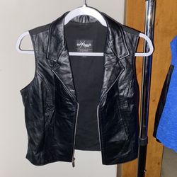 Black Leather Vest 