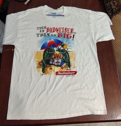 Budweiser Iguana White T-shirt Size XL Beer This is Big 1998 Beach