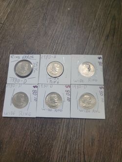 One Dollar coin Susan B Anthony Wide Ring error