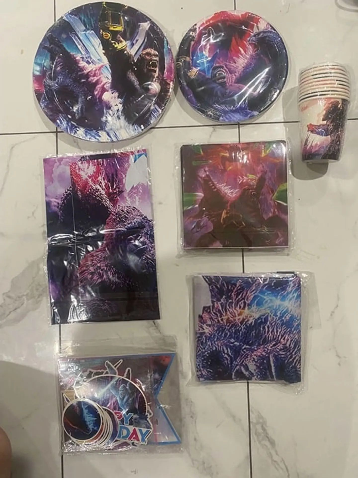 10 PACK SET GODZILLA Birthday PLATES CUPS Party Supplies (MANY SETS AVAILABLE)