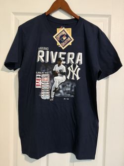 NWT Mariano Rivera Hall of Fame Majestic T-Shirt Navy Blue Medium 