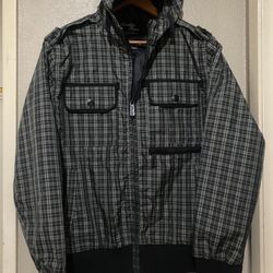  Brooklyn Xpress plaid Windbreaker Jacket Women’s Size Medium 
