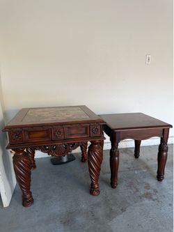 Beautiful antique hardwood side tables