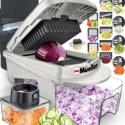Mueller Pro-Series All-in-One, 12 Blade Mandoline Slicer for Kitchen, Food Chopper, Vegetable Slicer