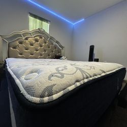 QUEEN SIZED MATTRESS + FRAME & HEADBOARD