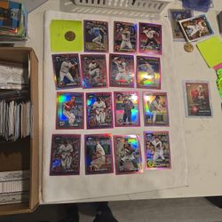 15 Topps Chrome Refractors Pink 