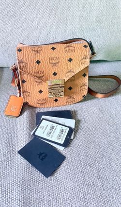MCM Visetos Crossbody Bag Cognac