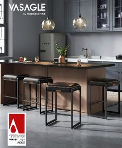 Bar Stools Set of 4, Counter Height, PU Leather, 26-Inch Mid-Century Modern Bar Stool with Stitching, Kitchen, Home Bar, Dining Room, Ink Black, EKHO 
