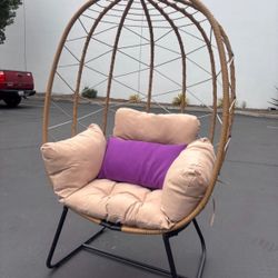 New Outdoor Patio Indoor Wicker Large Egg Chair With Table