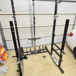 Marcy Squat Rack With Lat Pulldown And Low Row Pulley Cable