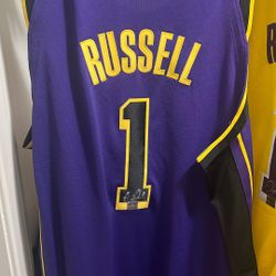 Signed Lakers D’Angelo Russell Jersey with Certificate of Authenticity